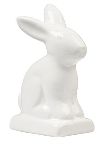 Hase ca. 8,5 cm, Keramik, weiss