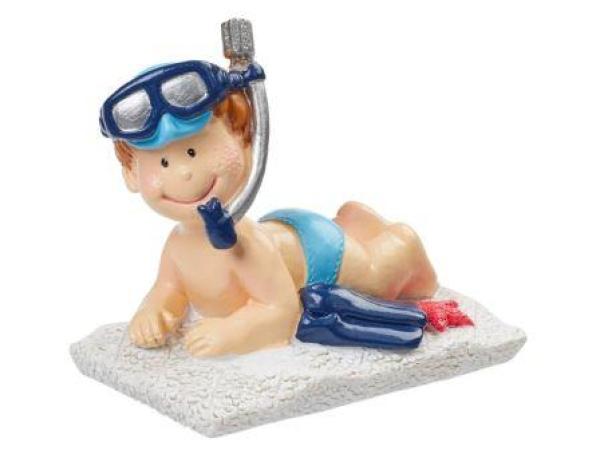 Badefigur Junge liegend ca. 7,5 cm