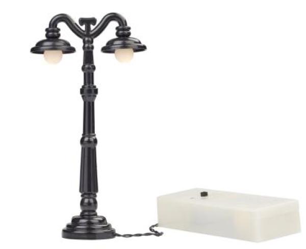 Laterne, schwarz, ca. 13 cm, m. Batteriefach für 2x AA-Batterie