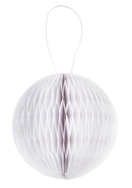 3D Wabenball aus Papier, 8 cm, weiss, Btl. à 4 St.
