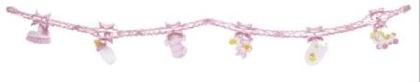 Papiergirlande Babygirl, rosa, ca. 2 m, Btl. à 2 St.