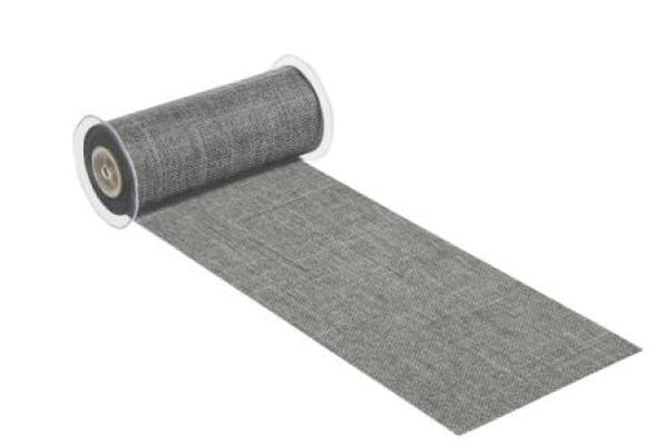 CREApop® Dekostoff,20 cm x 10 m, Leinen-optik, grau  ldm