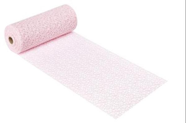 Dekostoff Netz-Optik, 29 cm x 15 m, zart-rosa   ldm