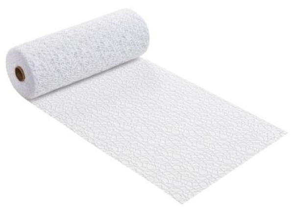 Dekostoff Netz-Optik, Glimmer, 29 cm x 15 m, weiss-irisierend   ldm