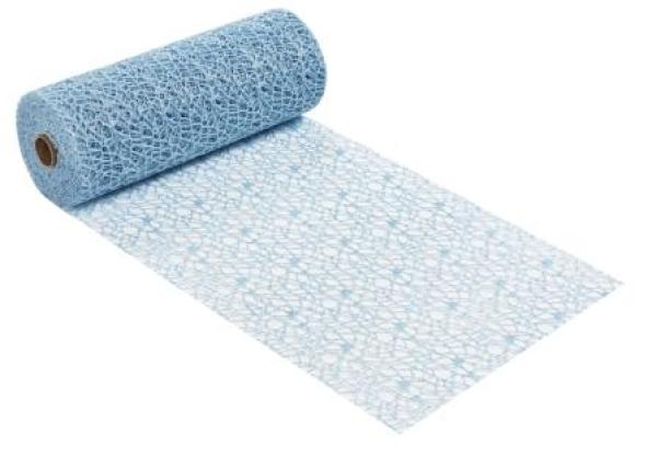 Dekostoff Netz-Optik, Glimmer, 29 cm x 15 m, hellblau-blau   ldm