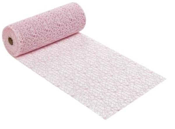 Dekostoff Netz-Optik, Glimmer, 29 cm x 15 m, rosé-rosa   ldm