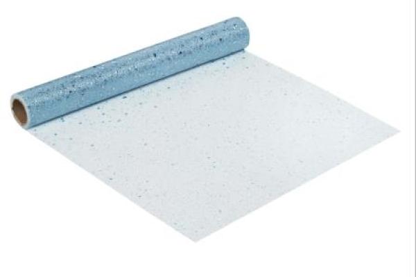 Deko-Glimmer-Tüll, 29 cm x 15 m, hellblau   ldm