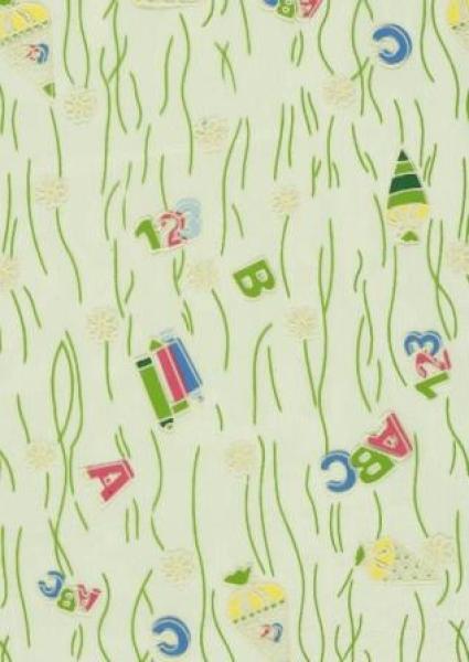 CREApop® Dekostoff 29 cm x 15 m, Schule, lindgrün  ldm
