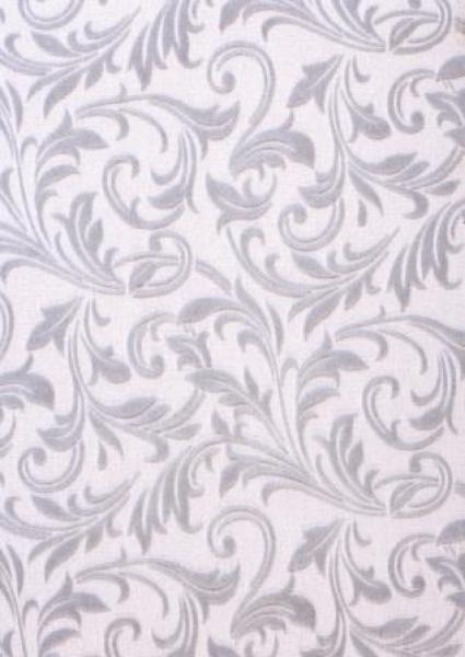CREApop® Dekostoff 29 cm x 15 m, Ornamente, beflockt, grau/silber  ldm