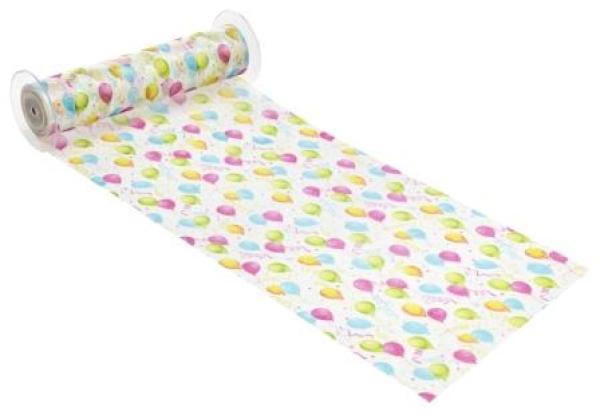 CREApop® Dekostoff 29 cm x 15 m, Ballons, grün/gelb/türkis/petunie   ldm