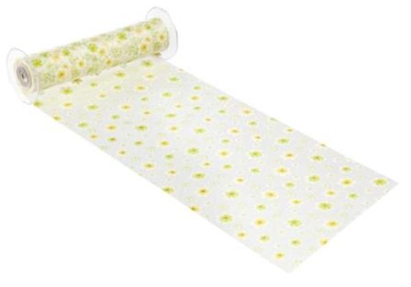 CREApop® Dekostoff 29 cm x 15 m, Blütentraum, grün/weiss/gelb  ldm
