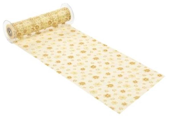 CREApop® Dekostoff 29 cm x 15 m, Blütentraum, creme/natur/weiss  ldm