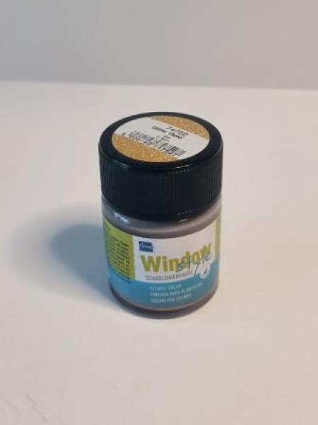 KREUL Schablonierfarbe ´Window Style´, 50 ml, Glitter gold