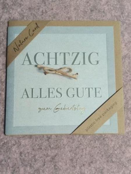 Geburtstagskarte Zahl  80