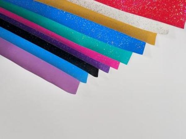 Glitterpapier 50 x 70 cm 70 g/qm sort