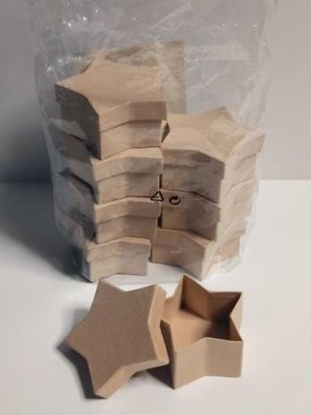 Pappboxen Mini Stern Stück eckig,8,5x7,5x4cm,natur