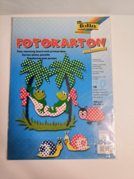 folia 5989 - Fotokarton mit Punkten farbig sortiert, 25 x 35 cm, 10 Blatt, beidseitig bedruckt - zum Basteln und kreativen Gestalten von Karten, Fensterbildern und für Scrapbooking
