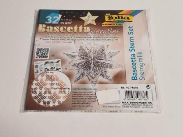 Bascetta Stern Set15x15cm,32Bl.Stern we/kup