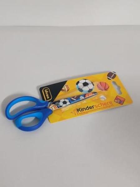 Idena Softschere 6" mit Bälle-Motiv, blau