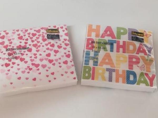 Idena Servietten 33x33cm neutral sortiert