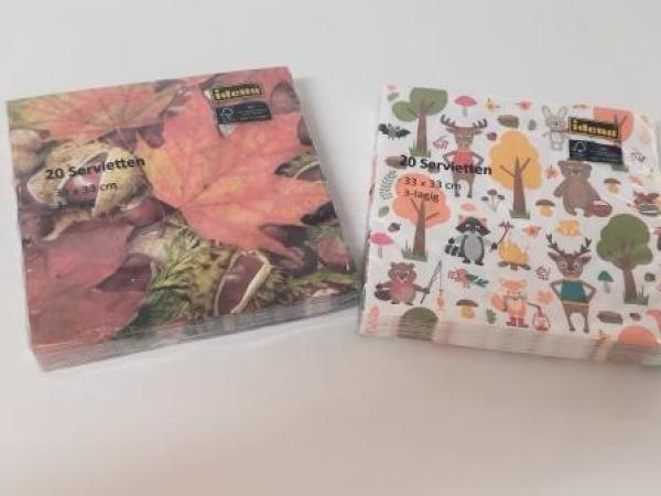 Idena Serviette 33x33cm Herbstmotive Bäume