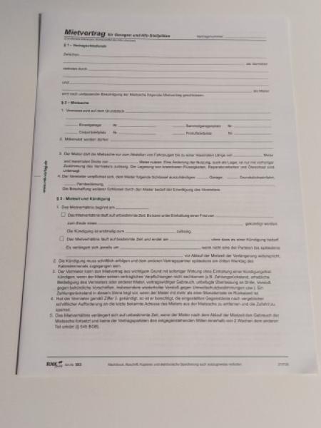 Mietvertrag f.Garagen