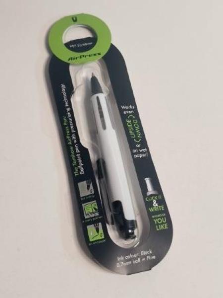 Tombow Druckkugelschreiber AirPres s Pen, weiß/schwarz (1230068)