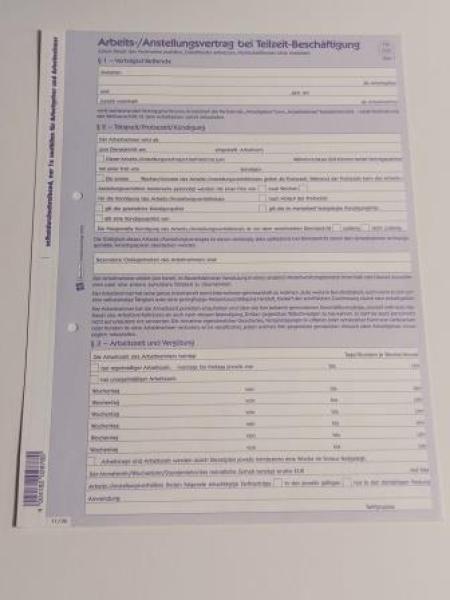 Arbeitsvertrag Teilzeit A4