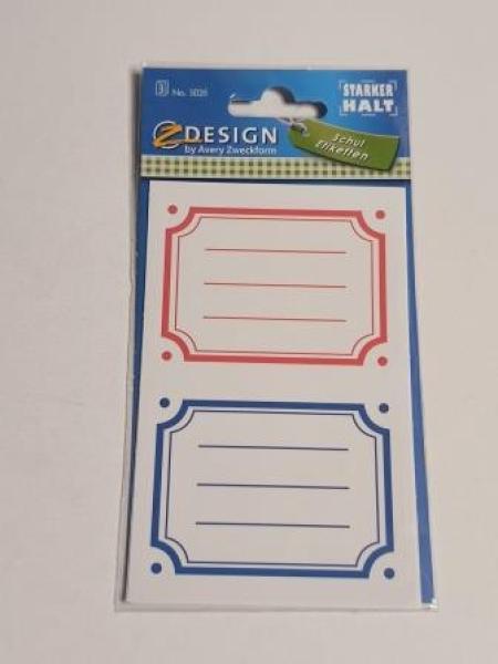 Buchschild rot blauer Rand