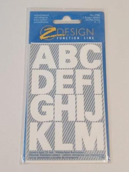 Buchstabenetikett A-Z Folie weiß 28 St.
