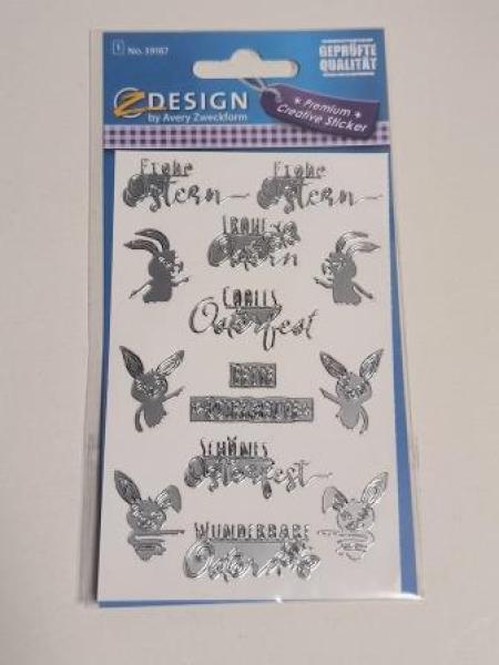 EAS Outline Sticker FroheOst silber 1Bg