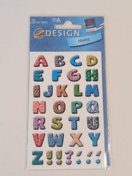 Buchstabenetikett A-Z bunt 96 Stück