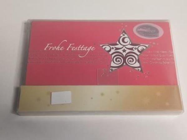 Weihnachts-Karten inkl. Umschläge. Red Star, Glanzkarton + Einlegeblatt.