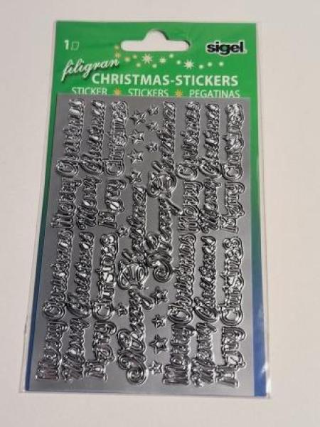 Weihn.Schmucketikett Silv.Lett