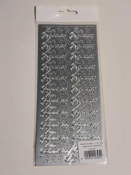 Konturensticker Zum Geburtstag silber
