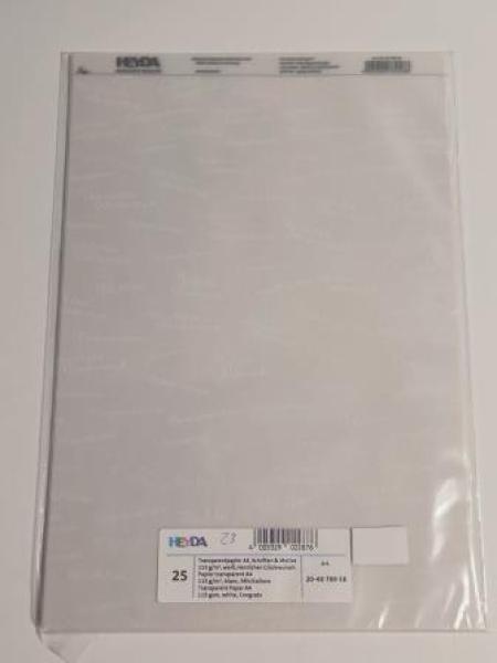 Heyda 204878958 Transparentpapier ( DIN A4, 21 x 31 cm, 115 g/qm) Schriften weiß Herzlichen Glückwunsch