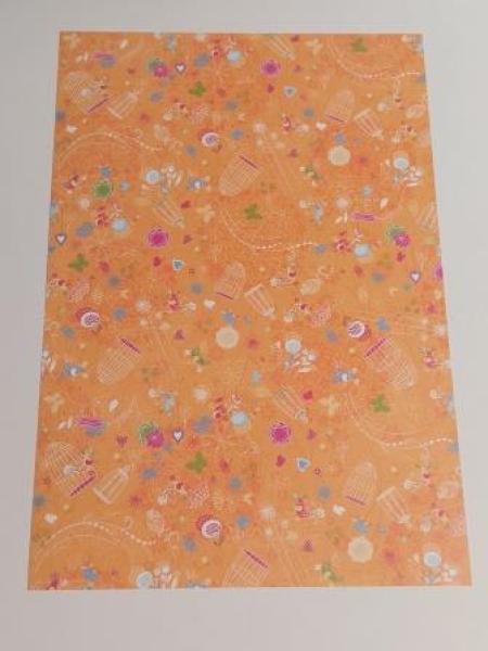 Bastelkarton A4 220g  Vögel orange