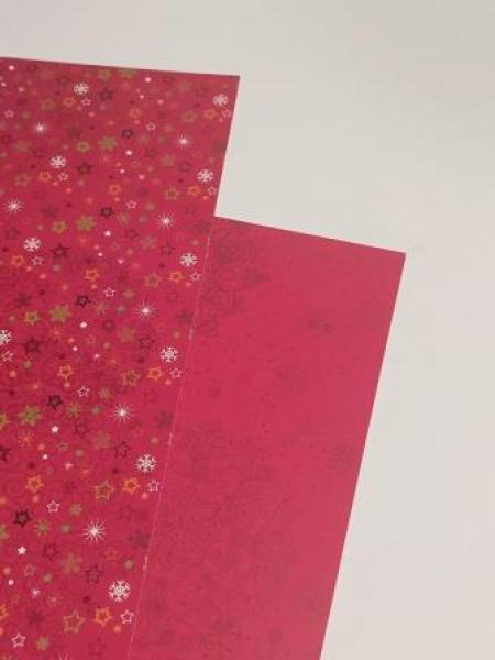 Karton 50x70cm 300g Sterne rot