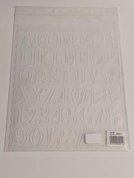 Schablone Buchstaben und Zahlen