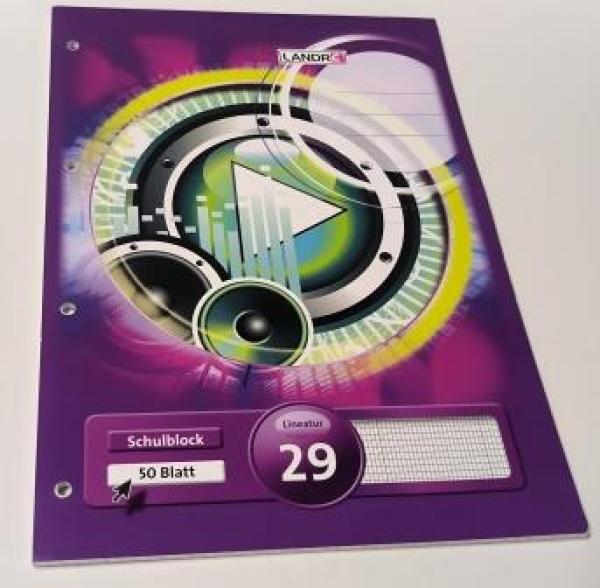 Schulblock A4, Lin. 29