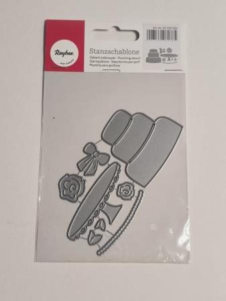 Stanzschablone: Wedding Cake, 5,9x7cm, SB-Btl 8Stück
