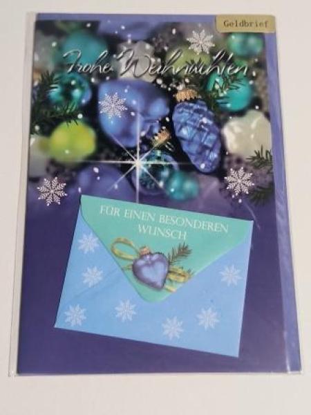 Glückwunschkarte Weihnachten Geldbrief