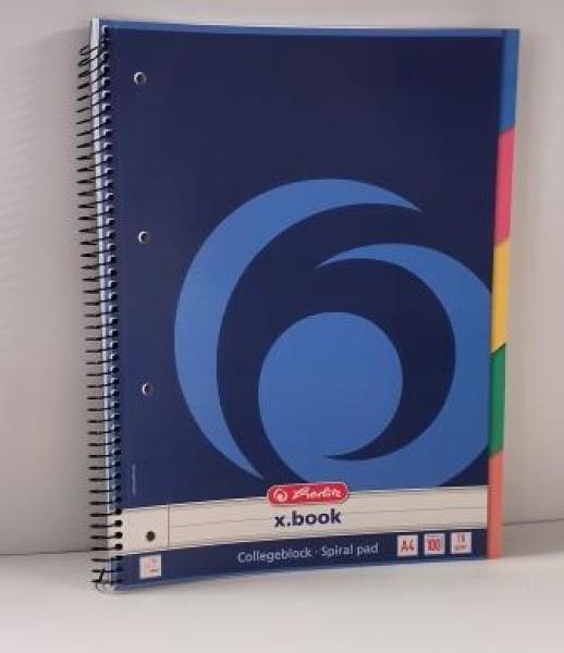 herlitz Collegeblock x.book DIN A4, 100 Blatt, liniert (296483)