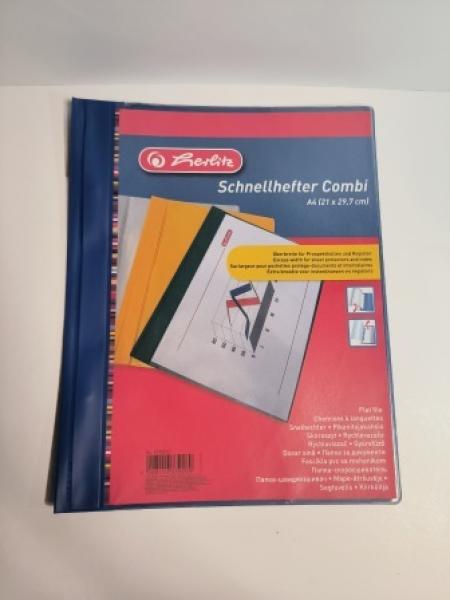 herlitz Schnellhefter Combi, DIN A4 Überbreite, PVC, blau (10902161)