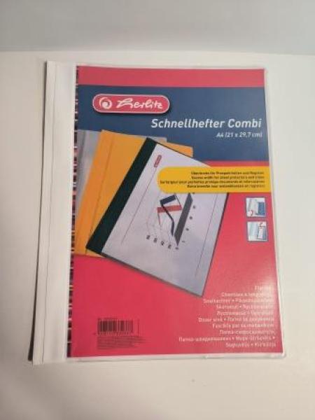 herlitz Schnellhefter Combi, DIN A4 Überbreite, PVC, weiß (10902203)