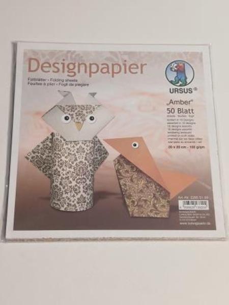 Designpapier Amber, 50 Blatt in 10 verschiedenen Motiven, ca. 20 x 20 cm, 100 g/qm, beidseitig bedruckt