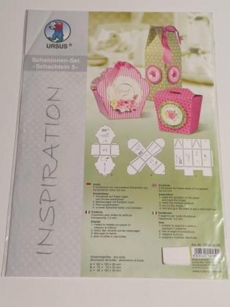 Inspiration Set Schachteln 5, Geschenkschachteln, 3 Schablonen in 3 verschiedenen Motiven