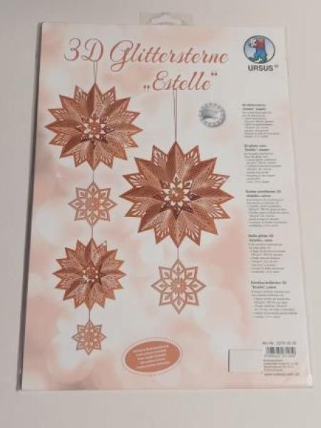 3D GLITTERSTERNE "ESTELLE" KUPFER