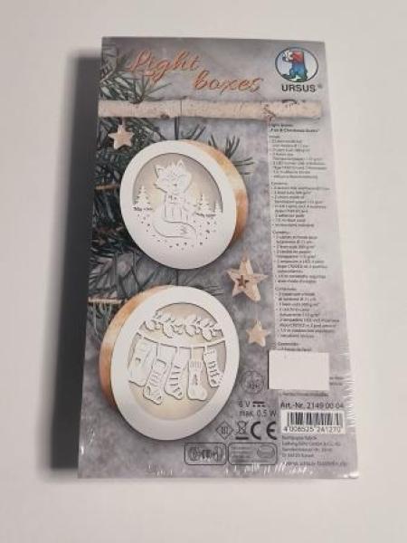 LIGHT BOXES Ø11CM FOX & CHRISTMAS SOCKS