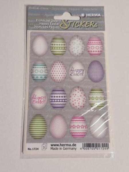 Schmucketikett Bunte Eier 48 Stück